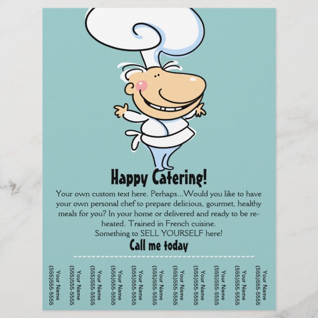 Personal chef/catering promotional flyer (Front)
