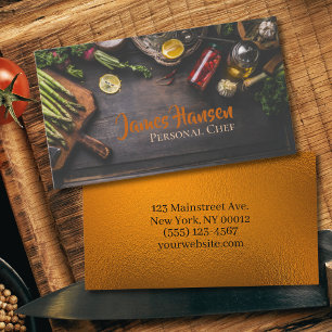 Personal Chef Catering Vegetables & Herbs Design   Business Card
