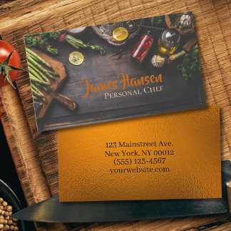 Personal Chef Catering Vegetables & Herbs Design Business Card