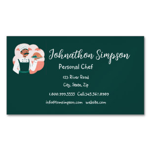 Personal Chef Cook Baker Private Magnetic Business Card