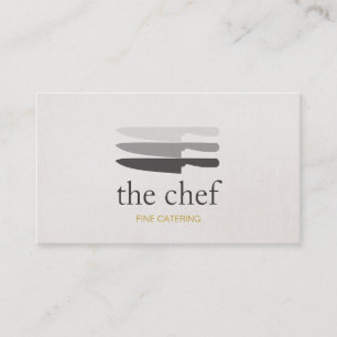 Personal Chef Knife Catering Simple and Modern Business Card