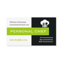 Personal chef minimalist black, white, green