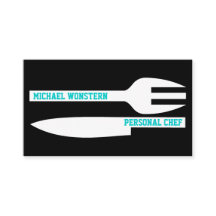 Personal chef minimalist business card black white