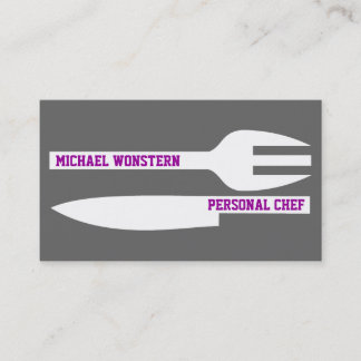Personal chef minimalist business cards grey white