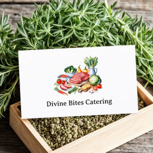 Personal Chef Modern Watercolor Dining Business Card