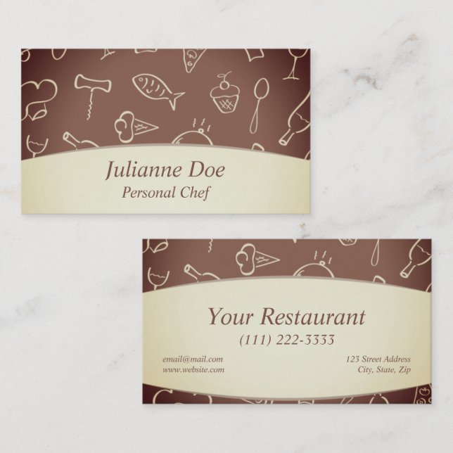 Personal Chef or Restaurant Business Card (Front/Back)