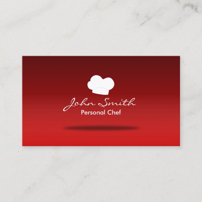 Personal Chef Pastry Chef Backery Plain Red Business Card (Front)