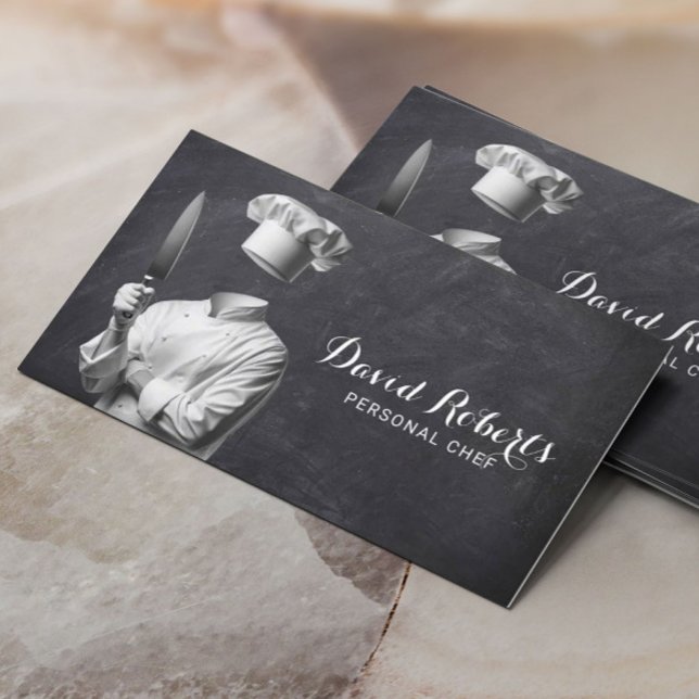 Personal Chef Private Chef Restaurant Chalkboard Business Card (Creator Uploaded)