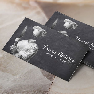 Personal Chef Private Chef Restaurant Chalkboard Business Card