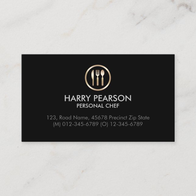 Personal Chef Restaurant Catering Business Card (Front)