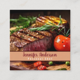Personal Chef Sous Chef Restaurant Square Business Card