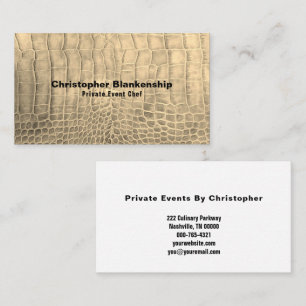 Personal Chef Tan Snake Skin Texture Custom Business Card