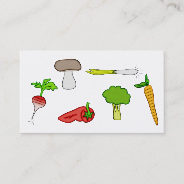 Personal Chef Veggie Vegetables Food Cook Art Business Card (Front)