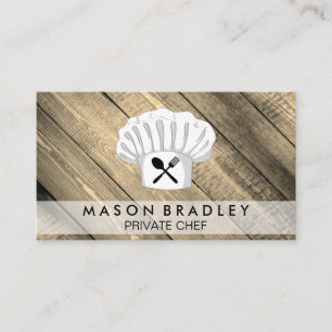 Personal Chef Wood Panel Business Card