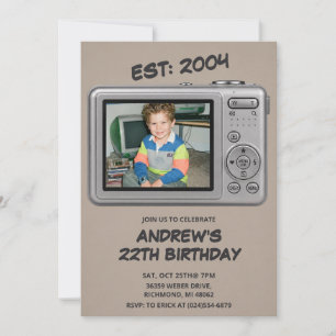 Personal Childhood Photo Y2K Birthday Invitation