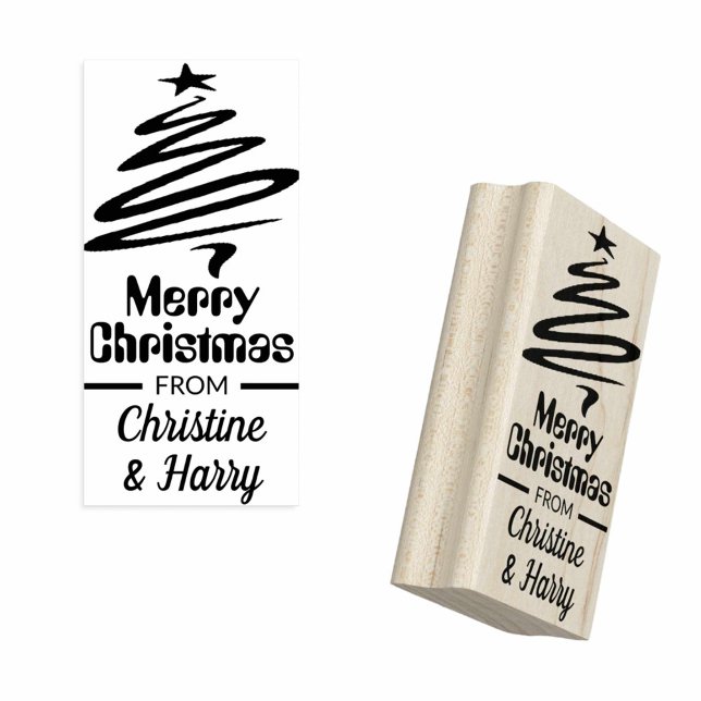 Personal Christmas Gift Tag Design Rubber Stamp (Creator Uploaded)