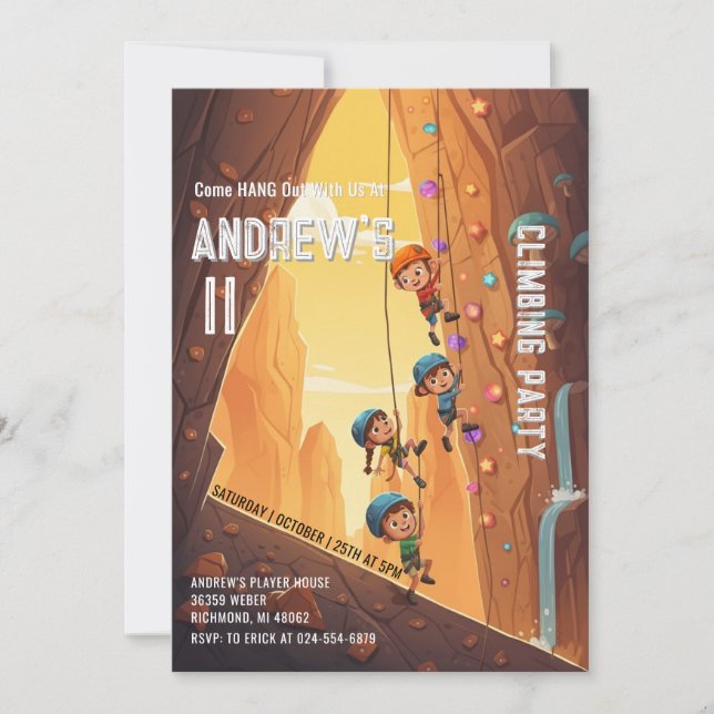 Personal Climbing Park Birthday Invitation (Front)