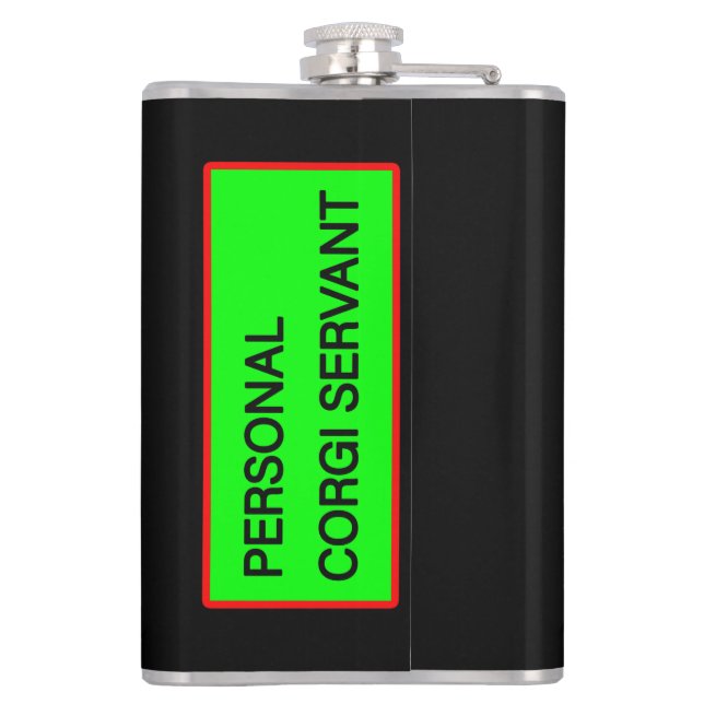 Personal Corgi Servant   Hip Flask (Back)