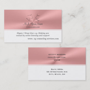 Personal Counsellor luxurious pink chrome-look Business Card