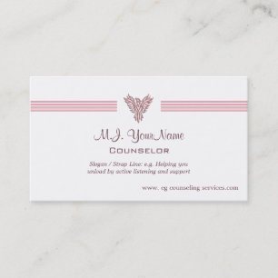 Personal Counsellor luxury stripes and pink Business Card