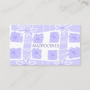 Personal Creative Floral Check Lilac Lavender Business Card