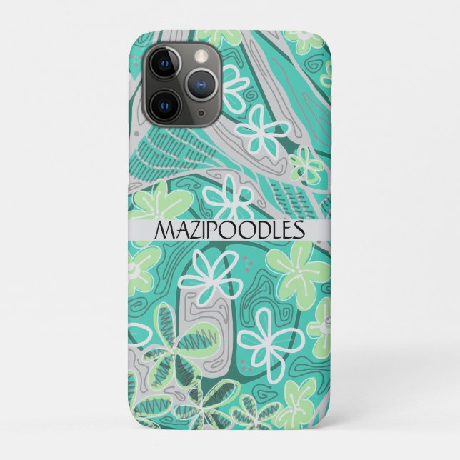 Personal Creative Floral Neuro Art Teal Green Case-Mate iPhone Case (Back)