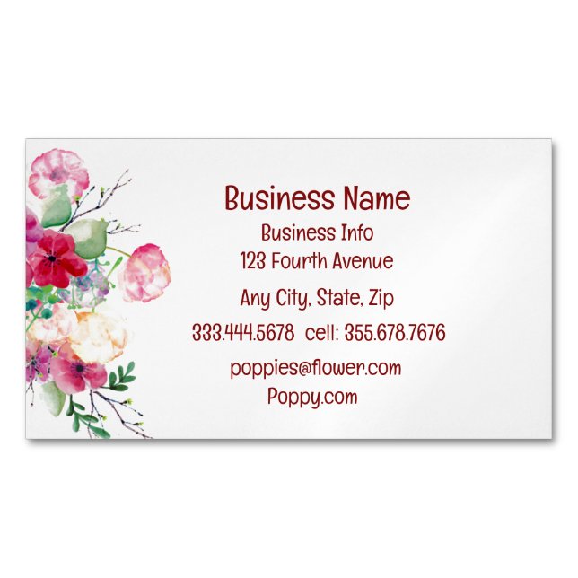 Personal Custom Country Floral   Business Card (Front)