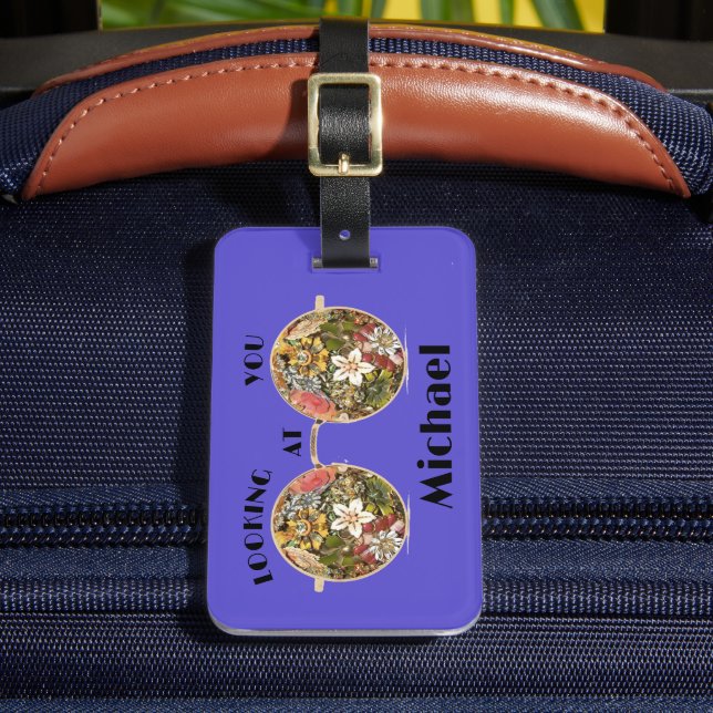 Personal Custom Fun Glasses Luggage Tag (Front Insitu 2)