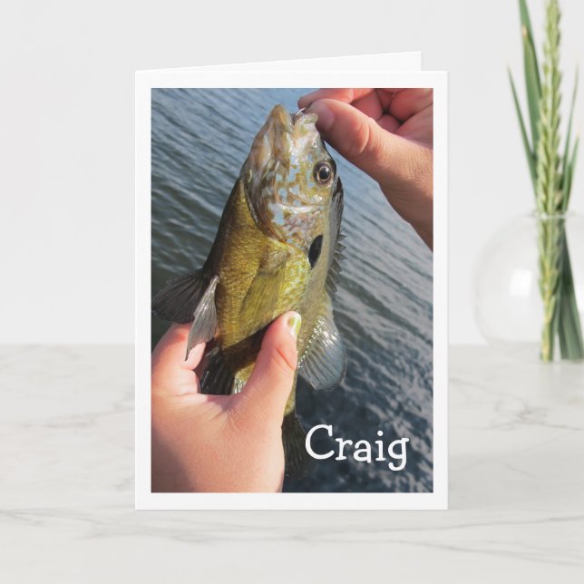 Personal Custom Name Fishing Humour Birthday Card (Front)