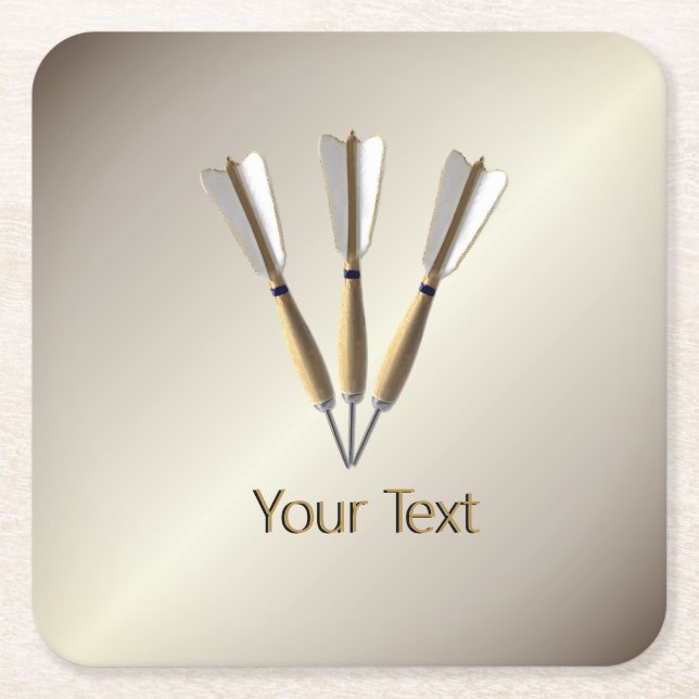 Personal Darts Design Square Paper Coaster (Front)