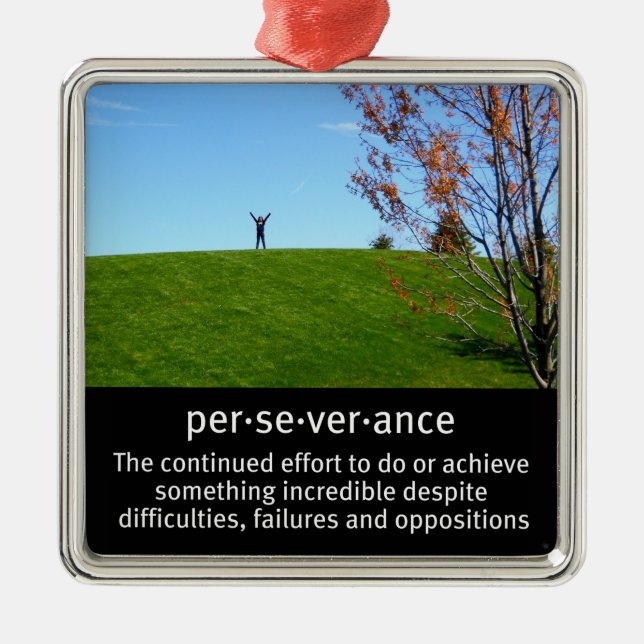 Personal Determination and Perseverance Metal Tree Decoration (Front)
