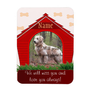 Personal Dog Memorial - Red Dog House Magnet