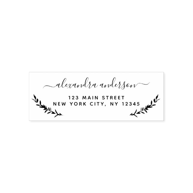 Personal Elegant Botanical Return Address Self-inking Stamp (Design)