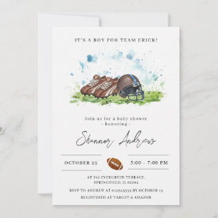 Personal Elegant Football American Baby Shower Invitation
