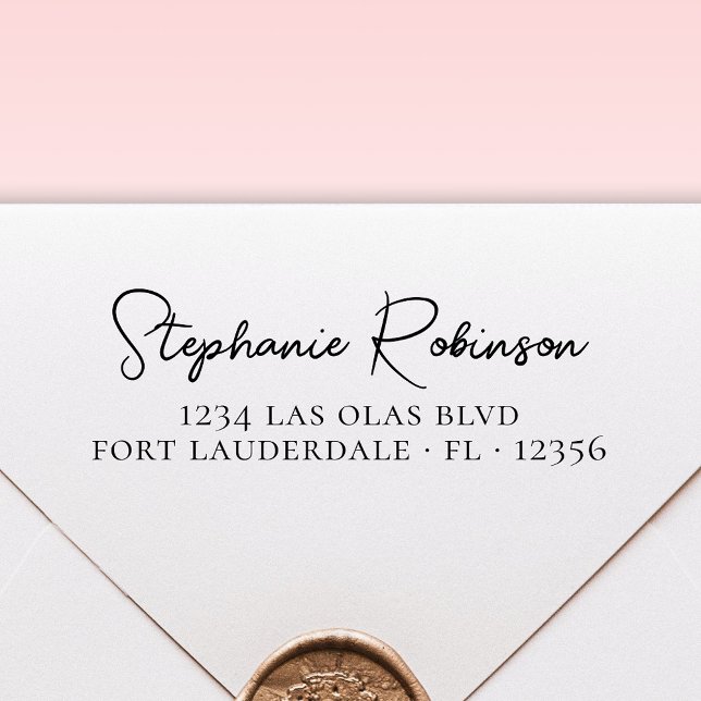 Personal Elegant Script Business Return Address Self-inking Stamp (Creator Uploaded)