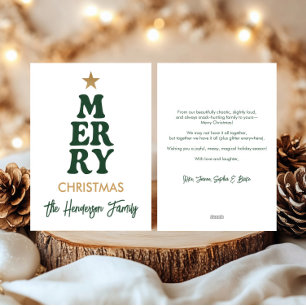 Personal Family Name Bold Modern Merry Christmas Holiday Card