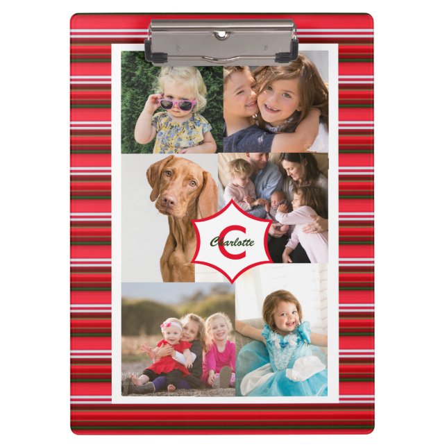 Personal Family Photos Template Monogram Clipboard (Front)