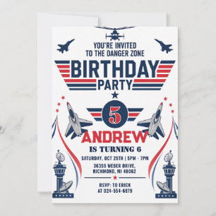 Personal Fighter Pilot Birthday party Invitation