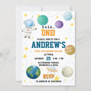 Personal First Trip Around the Sun Birthday Invitation