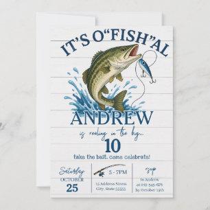 Personal Fishing O-FISH-AL Birthday Invitation