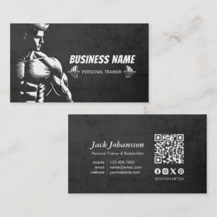 Personal Fitness Trainer Bodybuilding Gym Barbell Business Card