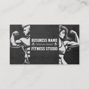Personal Fitness Trainer Bodybuilding Gym Barbell Business Card