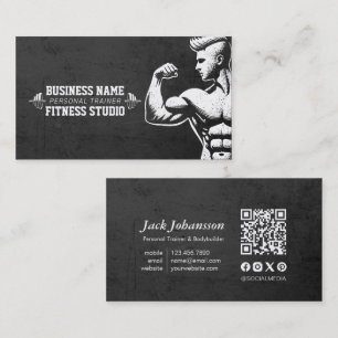 Personal Fitness Trainer Bodybuilding Gym Barbell Business Card