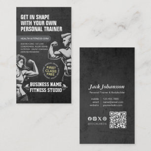 Personal Fitness Trainer Bodybuilding Gym Dumbbell Business Card