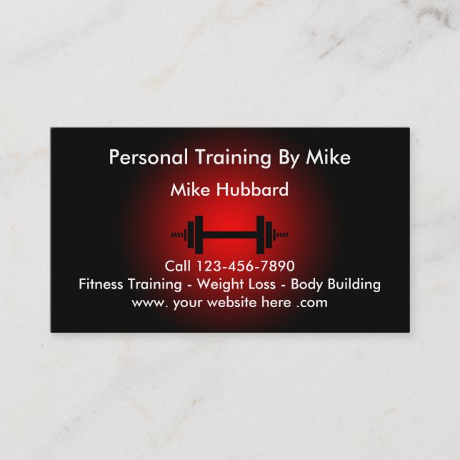 Personal Fitness Trainer Business Card (Front)