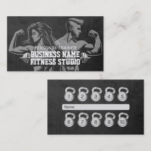 Personal Fitness Trainer Loyalty Punch Kettlebell Business Card