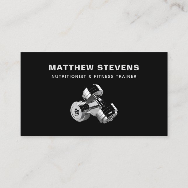 Personal Fitness Weight Trainer Business Card (Front)