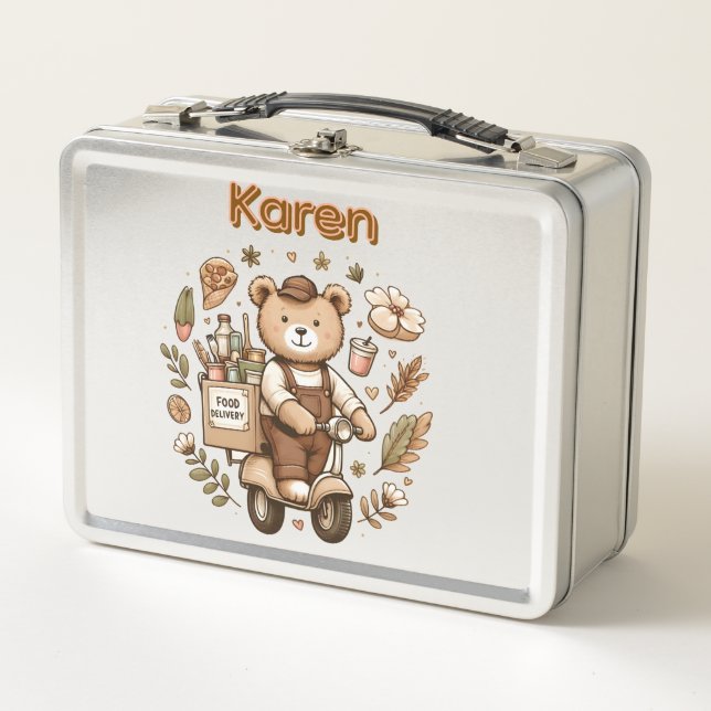 Personal Food Delivery  Metal Lunch Box (Front)