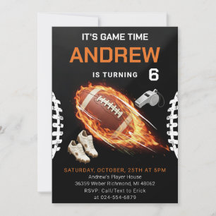 Personal Football Birthday with photo Invitation