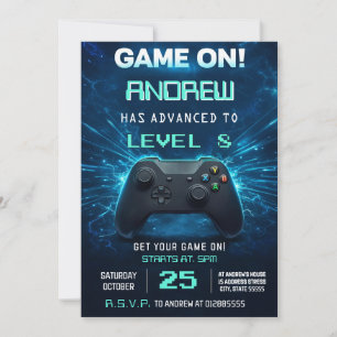 Personal Gaming Birthday Party  Invitation